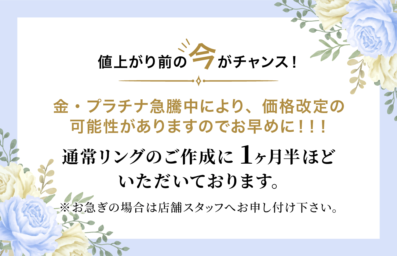 値上がり前の今がチャンス!